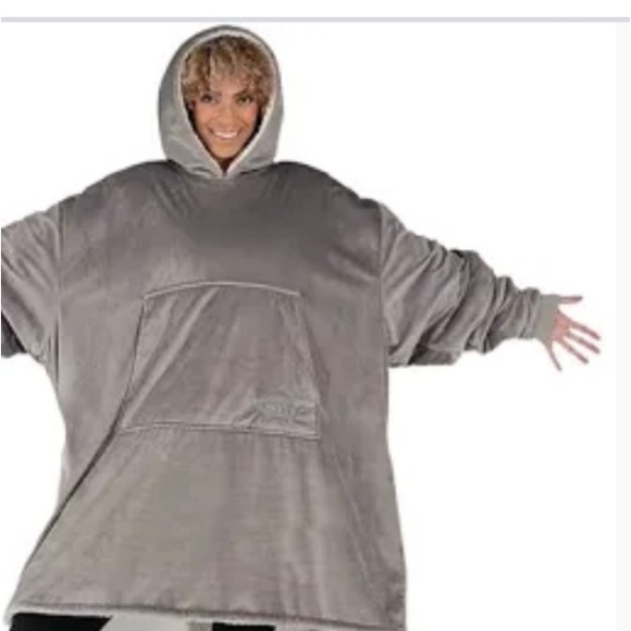 Light Gray Oversized Hoodie Jacket - Picture 1 of 2